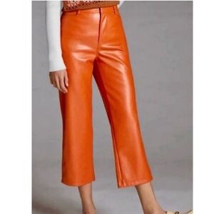 Avec Les Filles Orange Cropped Pants